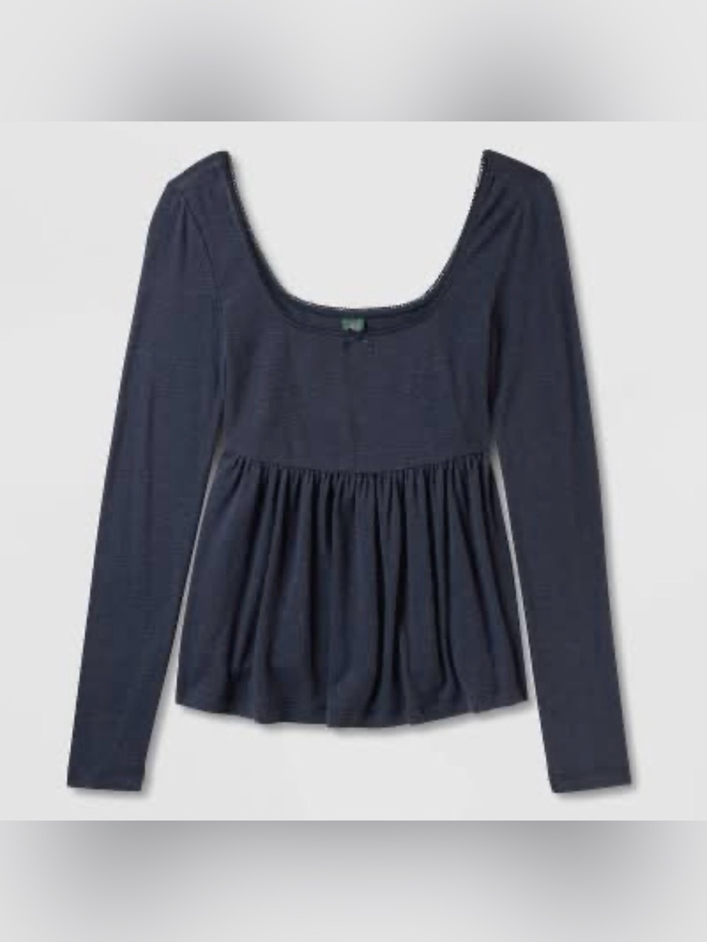 Wild Fable Navy Blue Babydoll Top Women’s Size M Long Sleeve